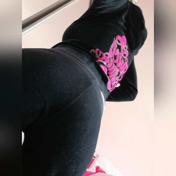 **SOLD** RARE Authentic Juicy Couture Tracksuit Black Pink Gold - Picture 3 of 4